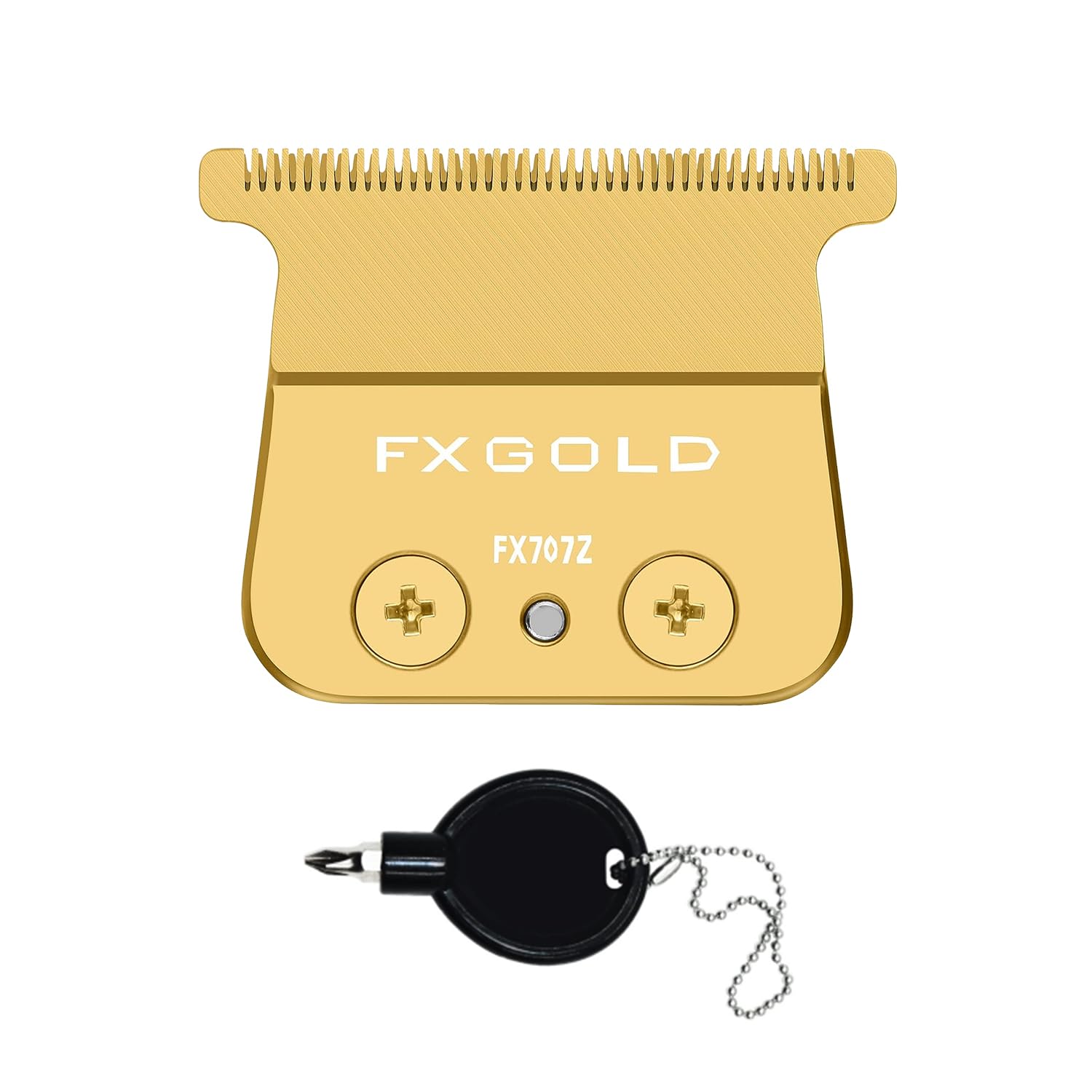 FX707Z DLC Lame di ricambio compatibili con BaBylissPRO FX787 e FX726 Barberology Trimmer Blades (oro, 1 confezione)