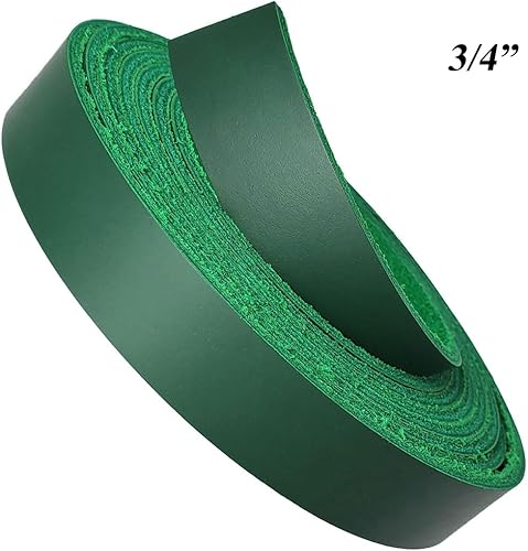 Miniatura 6 de Correas de piel verde de 1,25 pulgadas, correas de cuero Latigo de hasta 96 pulgadas de largo, 6-7 onzas. Tiras de cuero Latigo de Pitka Leather