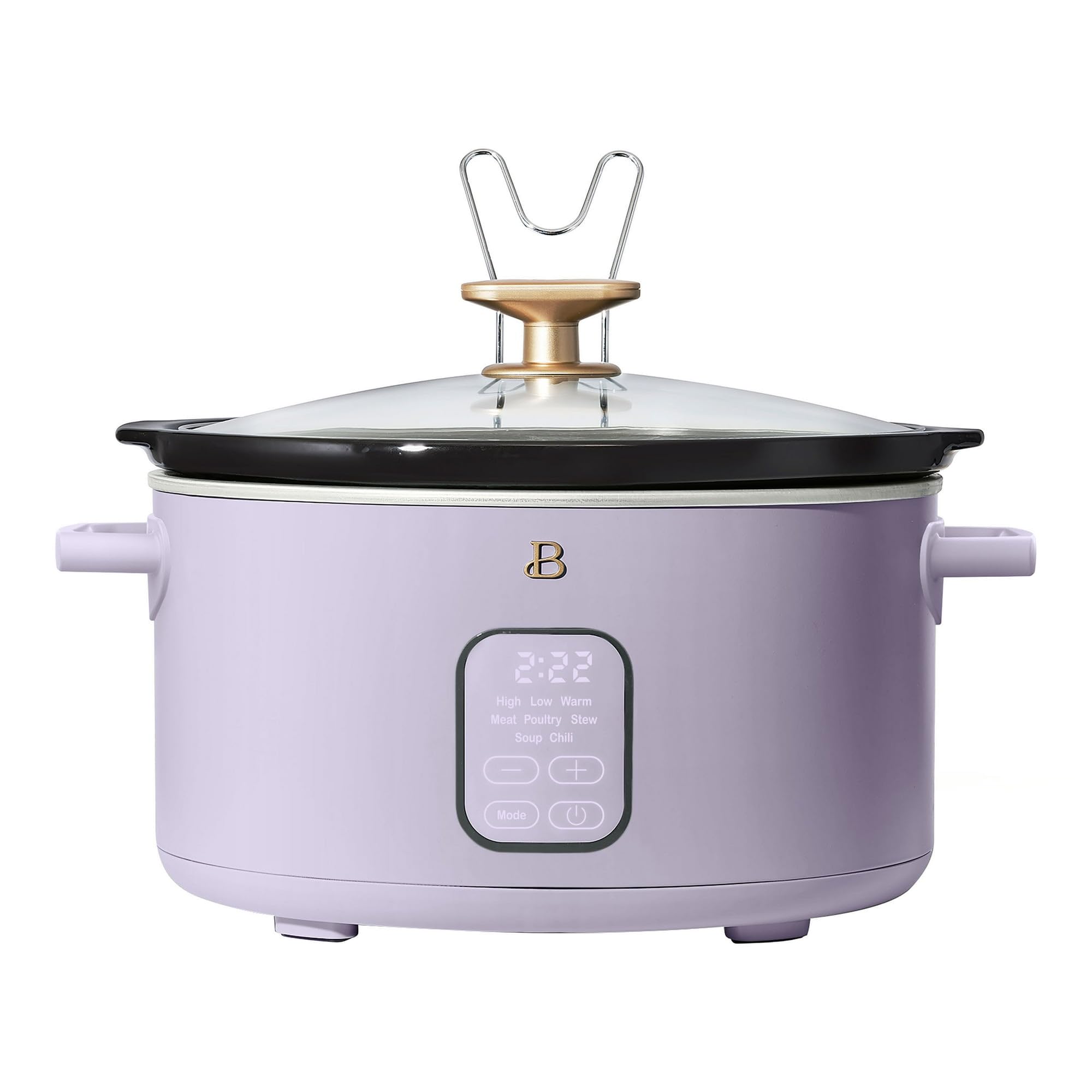 6-Quart Slow Cooker with 3 Heat Settings Oval Slow Cooker with Removable Stoneware Pot Glass Lid Manual Dial