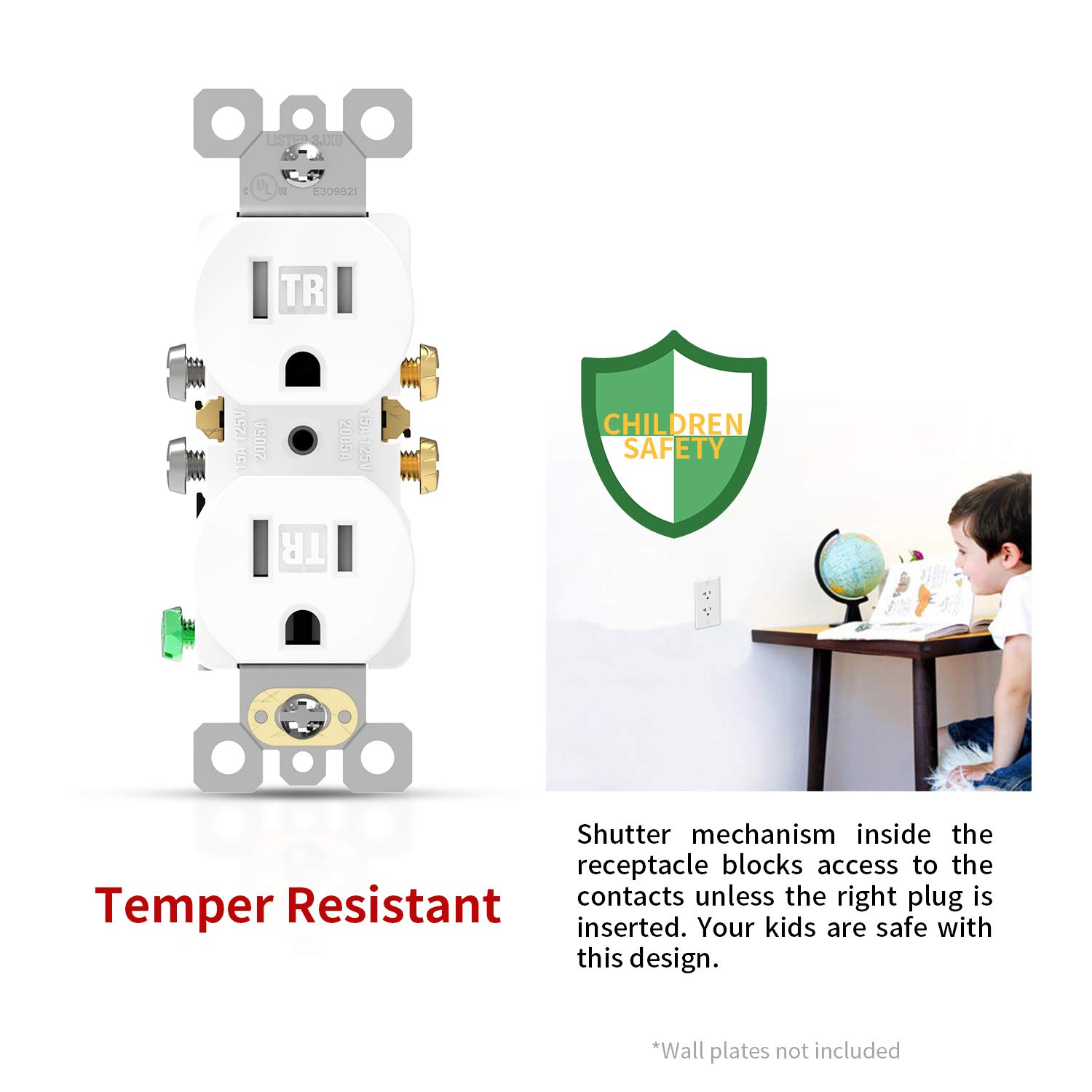 Snapklik.com : AIDA 10 Pack 15 Amp Outlet Duplex Electrical Receptacle ...