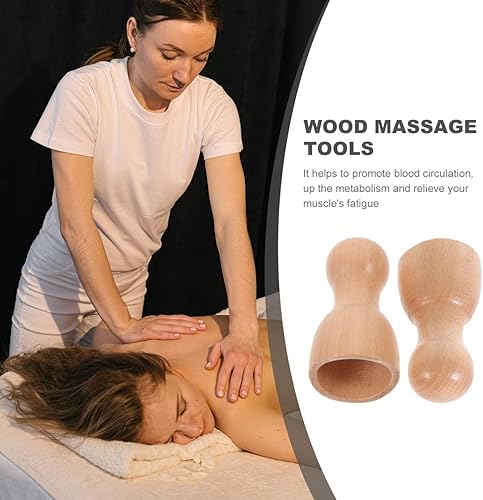 Miniatura 5 de Healvian Taza de masaje sueca de madera, 2 unidades, manual, anticelulitis, ventosa, terapia de madera, para relajación muscular, herramienta para