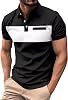 DOPOCQ Polo Shirts for Men Casual Business Fashion Color Block Polo Shirts Plus Size Lapel Golf Basic Henley Shirts