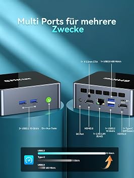 GMKtec M3 Pro Mini PC with Intel Core i5-13500H (12C/16T up to 4.7GHz) 16GB DDR4 RAM + 1TB NVMe SSD Mini Desktop PC with Triple 4K Display WiFi 6 BT 5.2 and USB-C