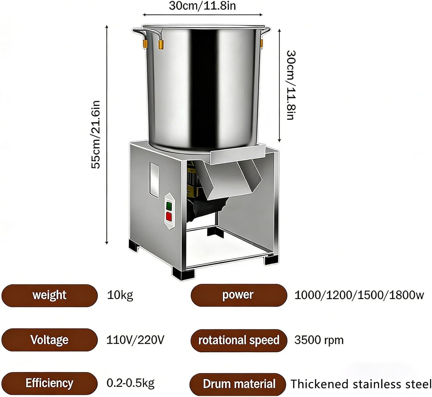 Commercial Vegetable Slicer with 4 Blades, Heavy-Duty Vegetable Blender for Poultry & Animal Feed, 110V-1200W, Efficient Food Processing Machine