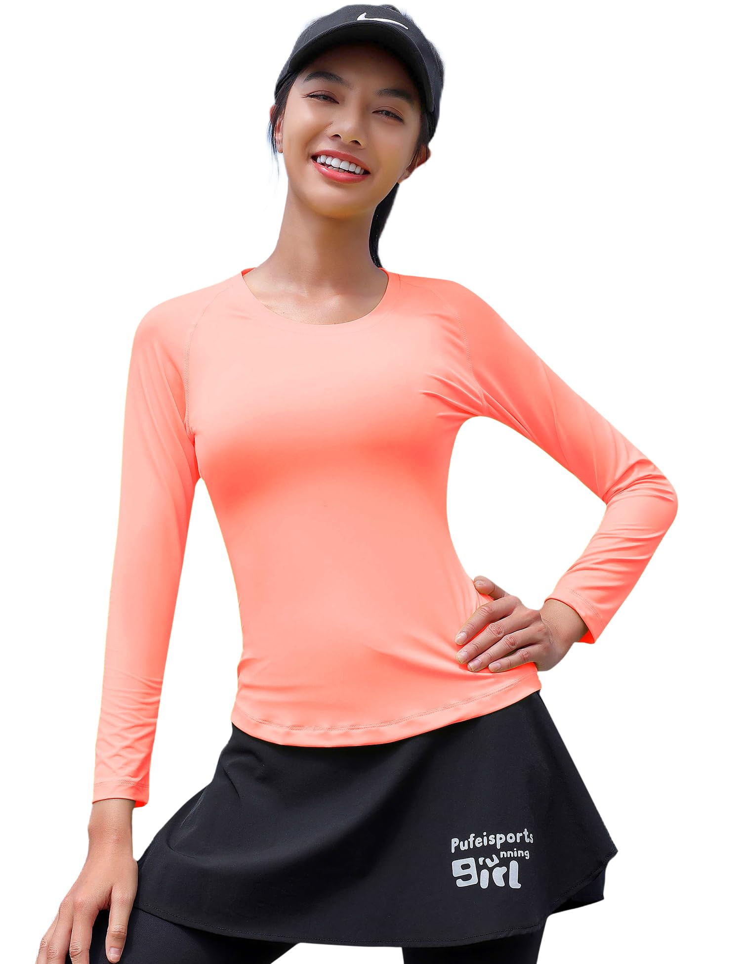 venzina Women's Long Sleeve Quick Dry T-Shirt UPF 50+ Sun Protection |Moisture Wicking, Stretchable, Lightweight Athletic Top for Yoga, Running, Dance, Gym & Casual Wear-picture-14