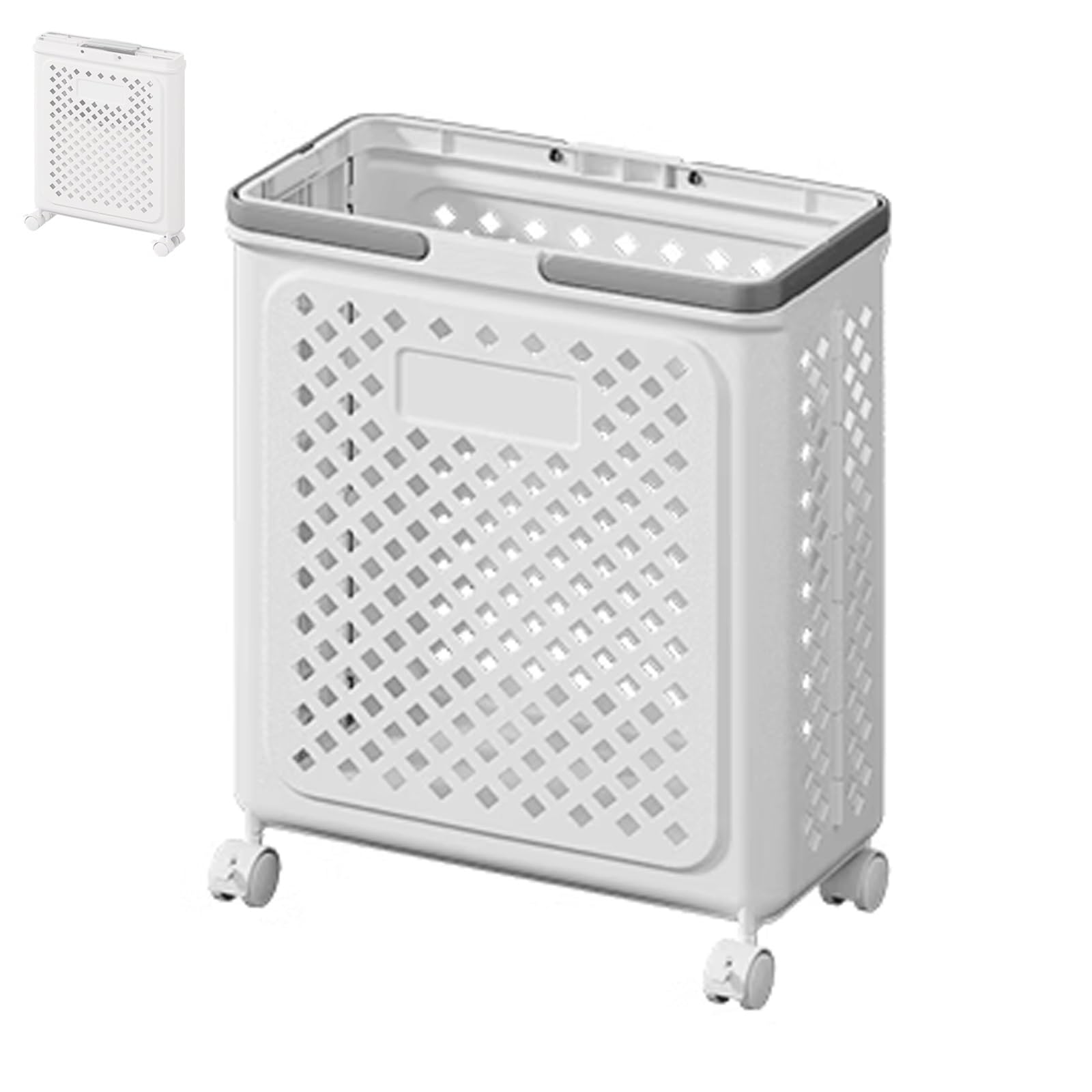 Panier à linge pliable plastique à roulettes compact pour un transport facile du linge de maison
