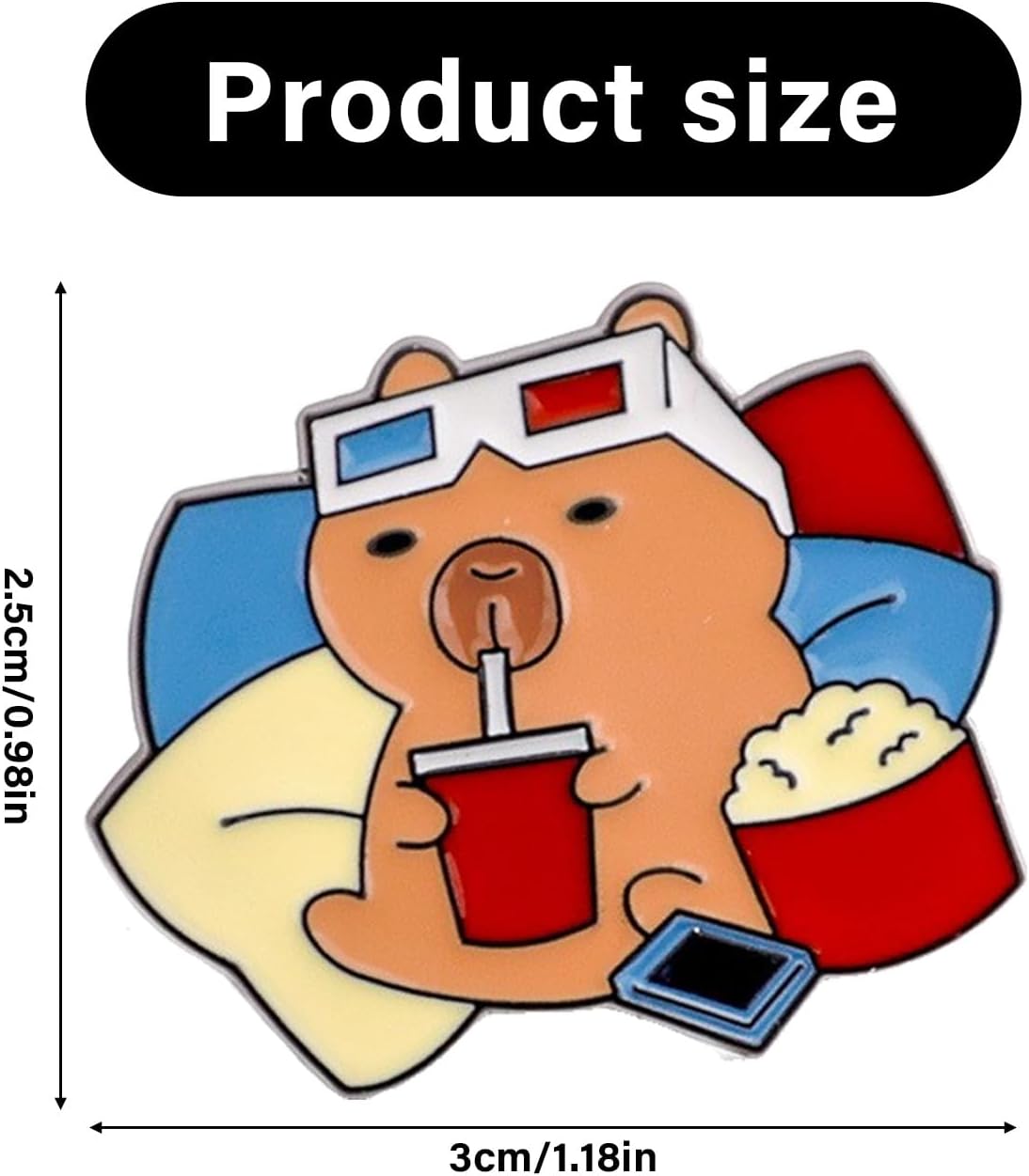 Capybara Brooch, Cute Animal Theme Lapel Pin For Jackets, Bags, Hats, Cartoon Accessory For Girls