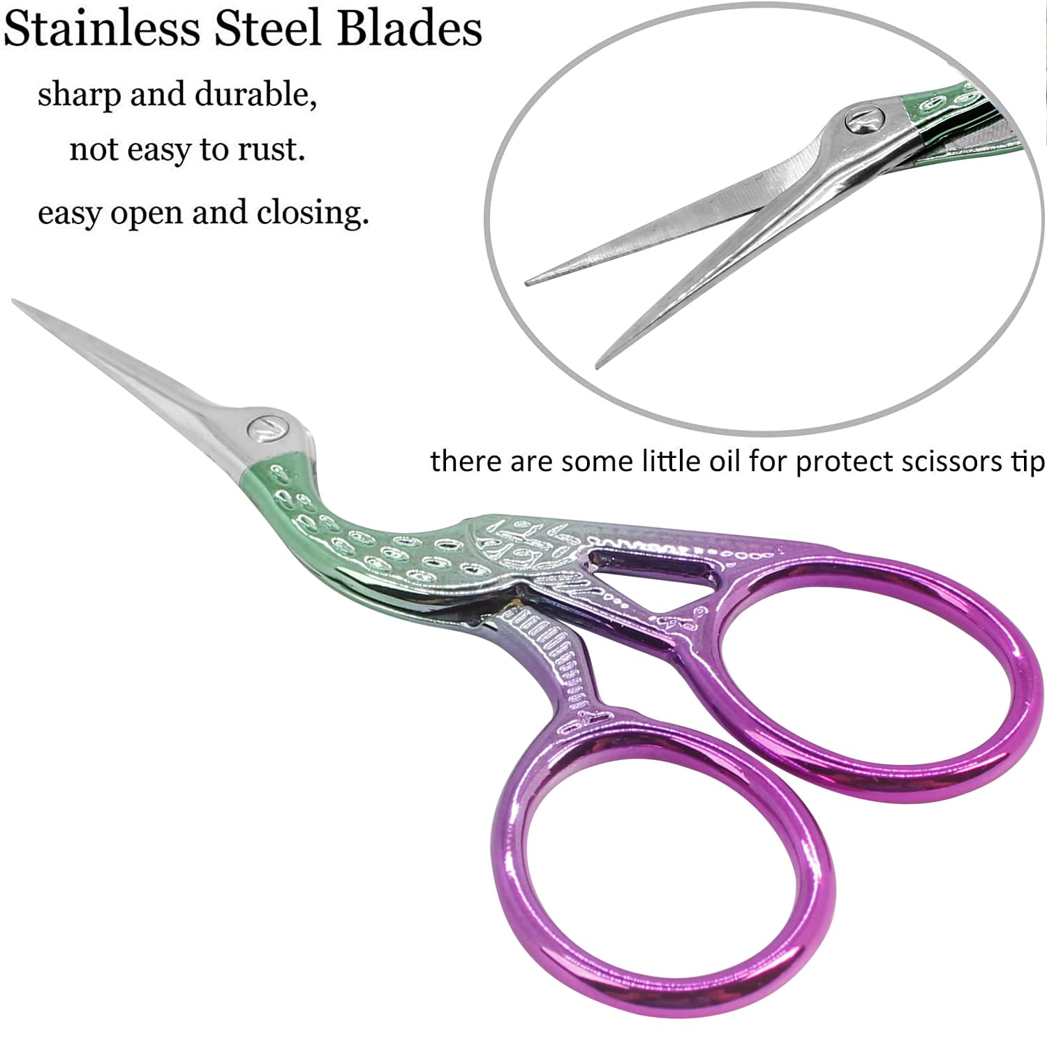 3.6-Inch Small Precision Scissors | Sewing & Craft Scissors With Leather Sheath | Stainless Steel Sharp Shears - View #8