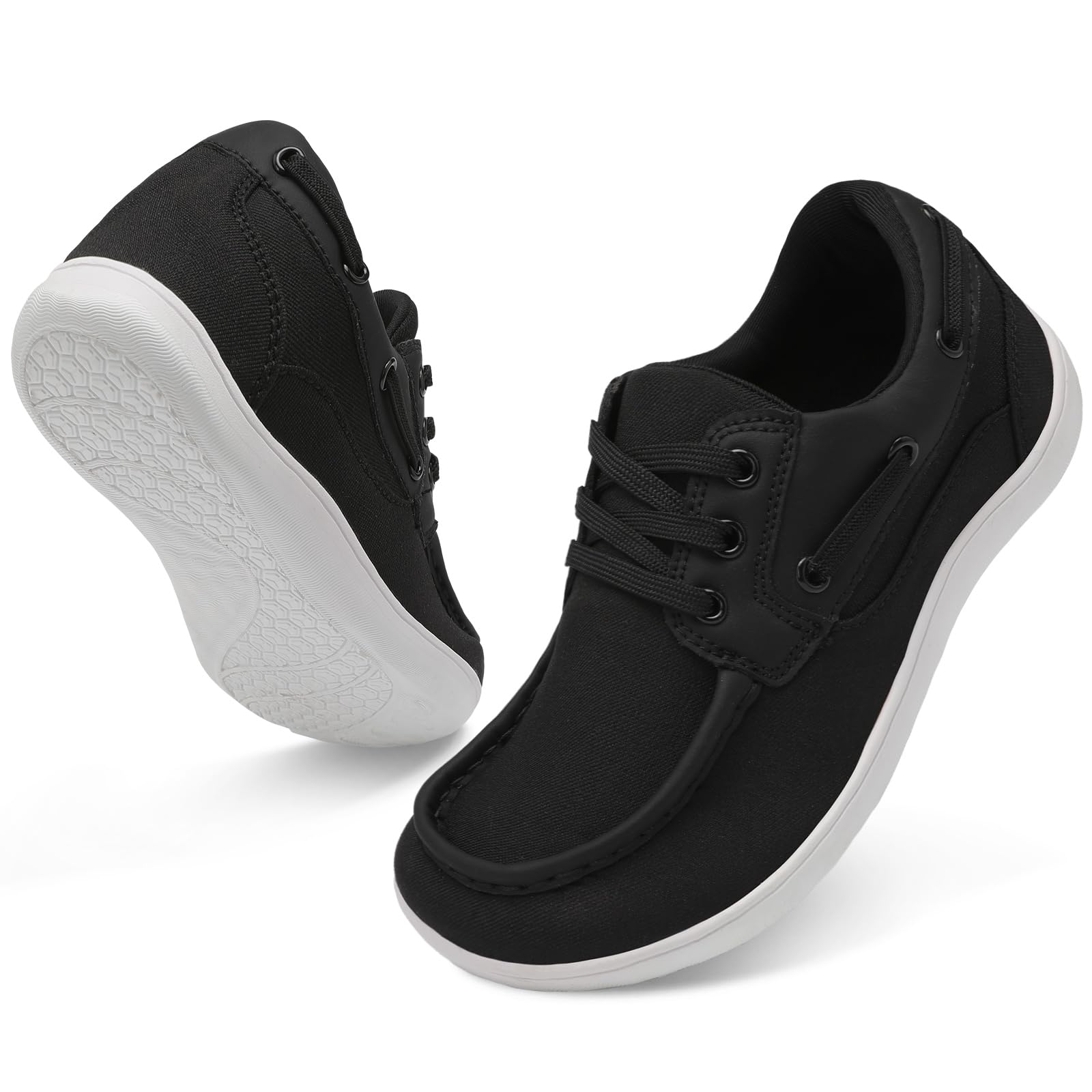 BARERUN Women's Athletic Tennis Walking Shoes Fashion Sport Running Sneakers Women's Minimalist Barefoot Shoes Zero Drop Sneakers Climbing Trail Running Black Women Size 8.5 Wide Toe Box