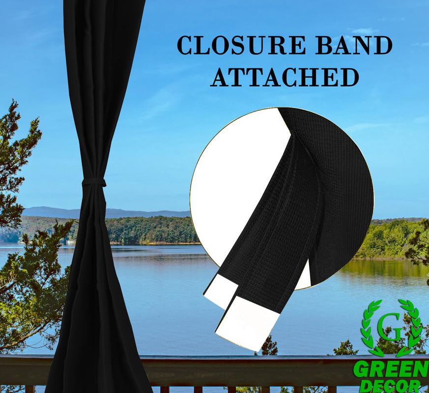 Image of HDPE Fabric 85-90% Sun Blockage & UV Protection Detachable Tab Top Balcony & Outdoor Curtains Temperature Reducing for Window&Door Curtains(Black Color 4.5X9.5 Feet) 1 Piece