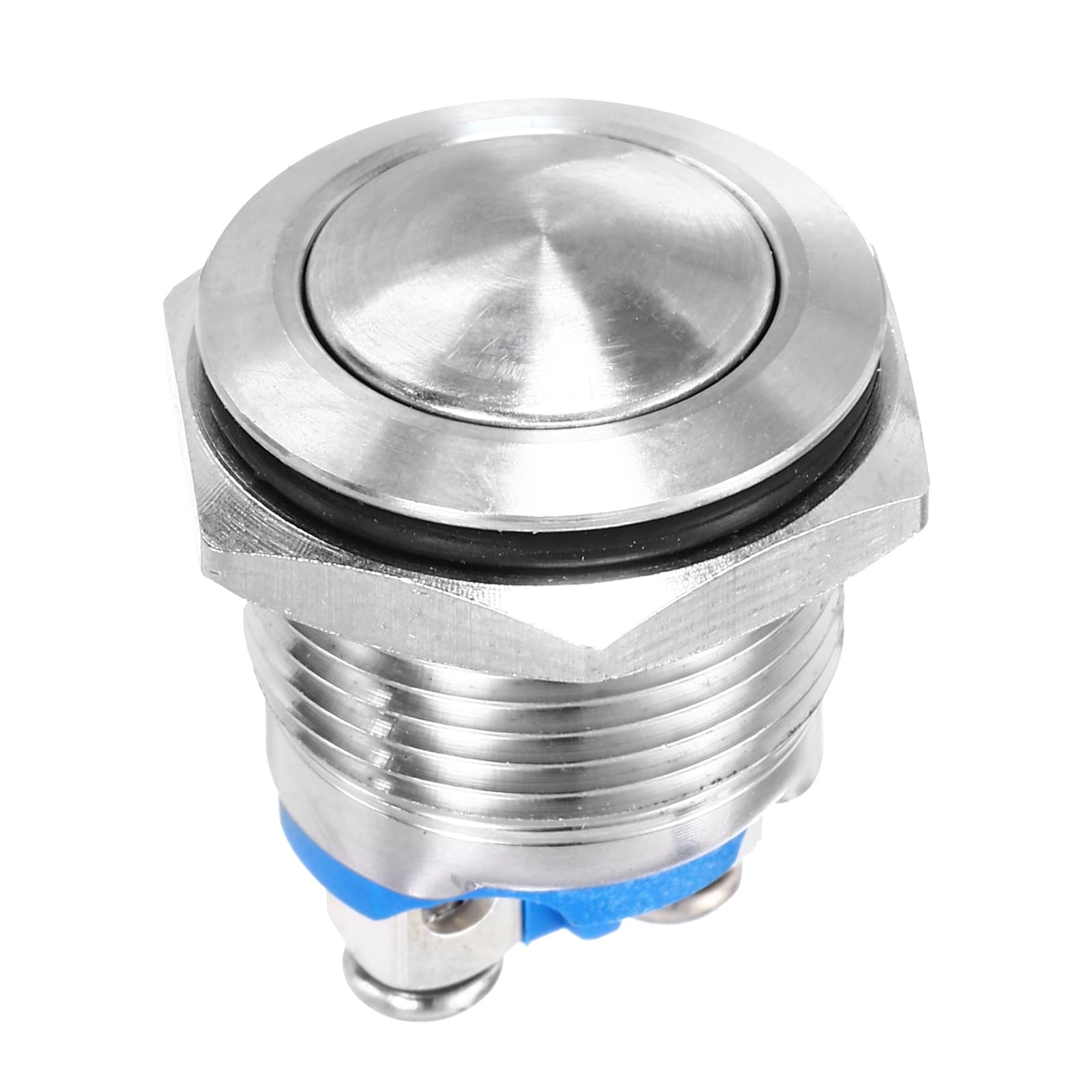 DMiotech 7/8 Inch Stainless Steel Momentary Push Button Switch Round Head 250V Silver Shell with Screw Foot 1NO for Car Boat Systems Custom Setups