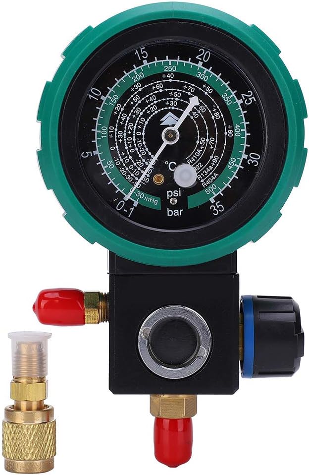 Refrigerant Pressure Gauge Professional Auto AC Repair Tool with Spherical Valve Precise Measurement Thick Anti Collision Shell for Car Air Conditioning Maintenance Enginee