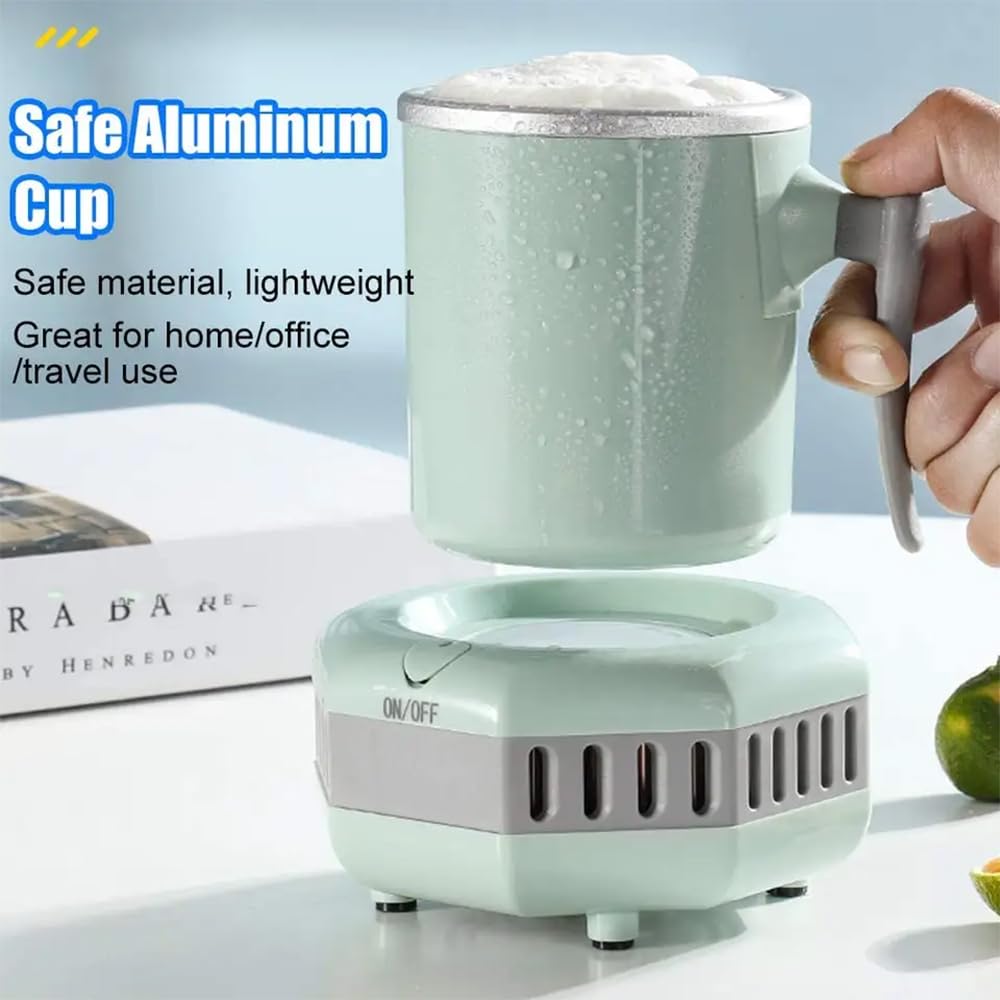 TsoLay Tazza Elettrica a Raffreddamento Rapido, Mini Refrigeratore Portatile per Bevande Estive, Raffreddamento di Bevande con Tazza in Alluminio, per Lattine di Latte Cola Birra Succo di caffè
