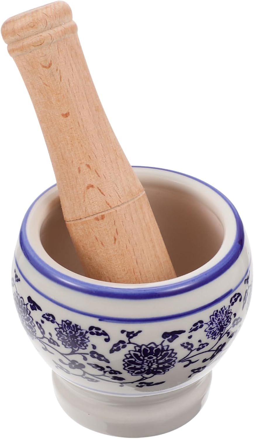 SHOWERORO 1 Set Crushed Medicine Jar Kitchen Gear Kitchen Utensils Wood Bowl Holder Ginger Garlic Grinder Garlic Crusher Durable Garlic Grinding Tool Garlic Press Ceramics Manual