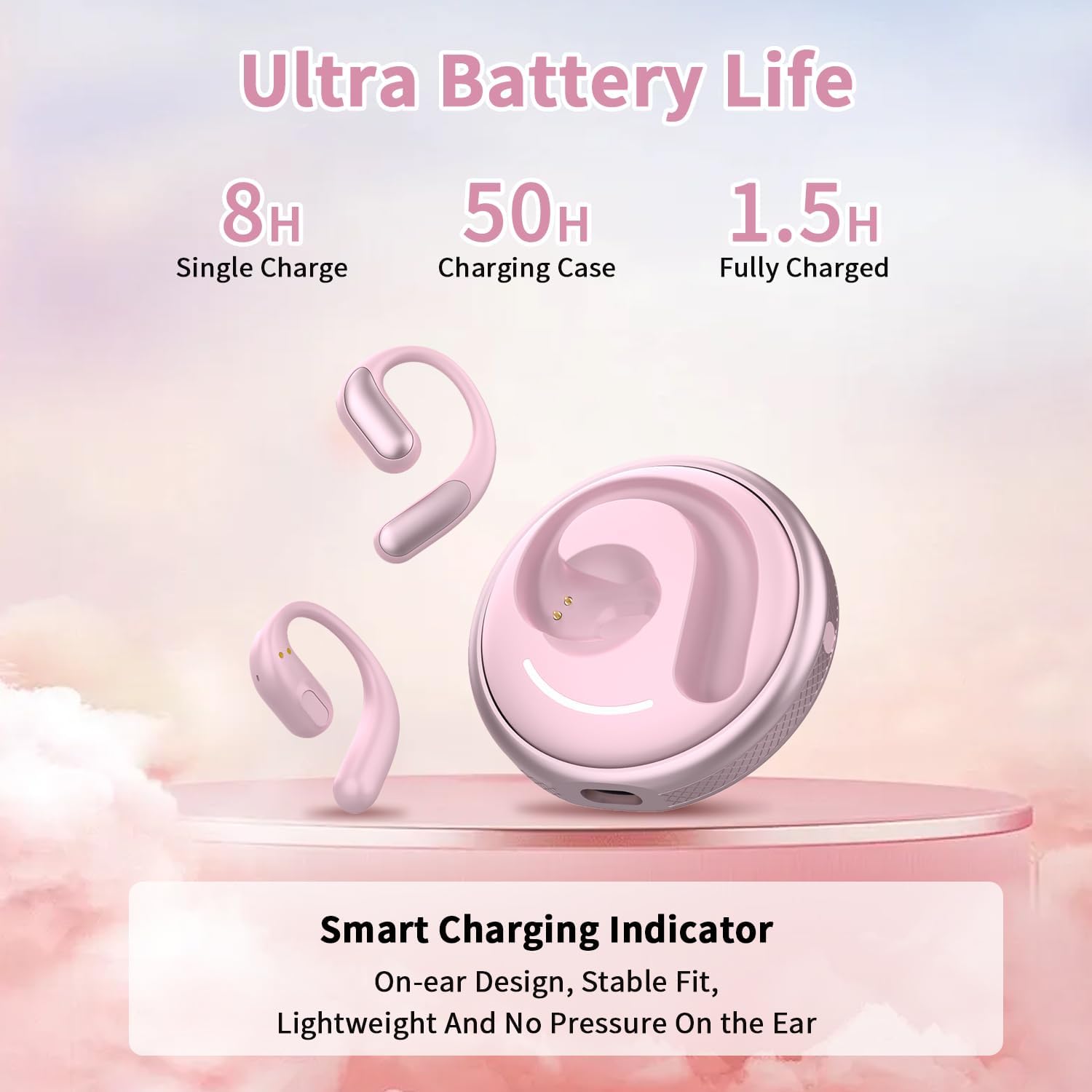 AI Translation Earbuds, 3-in-1 Buletooth 5.4 Real-Time Translator Earbuds with 134 Languages/6 Translation Modes/No Subscription Required, 40H Translator Headphones for Travel Business Learning-Pink