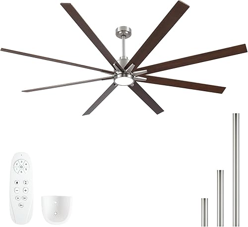 Miniatura 22 de Ventiladores de techo de 42 pulgadas con luces y control remoto, ventilador de techo negro con 5 aspas, motor DC reversible de 6 velocidades, LED