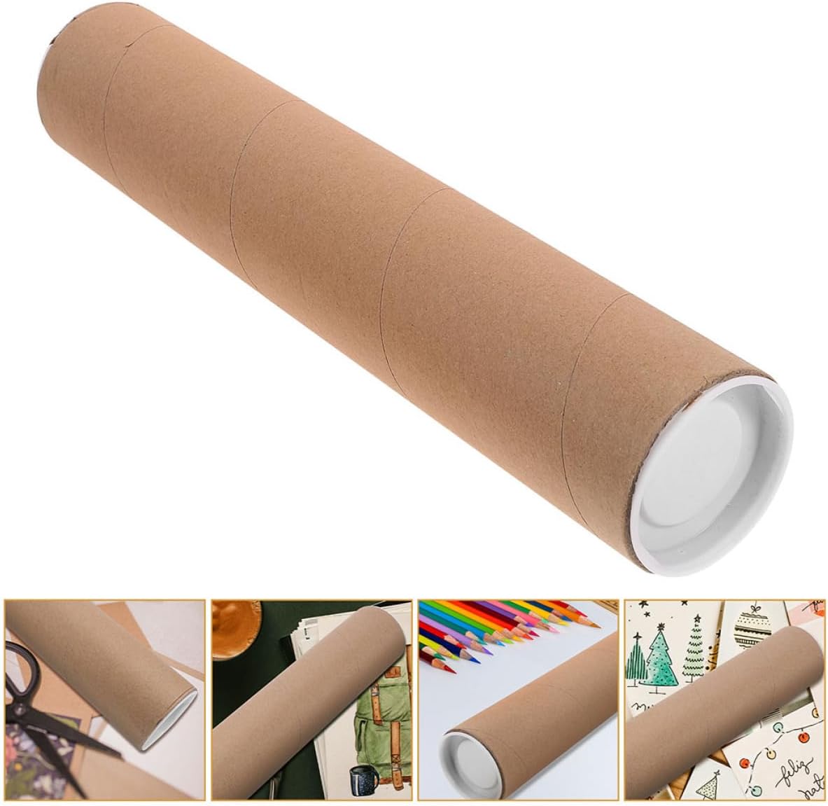 DOITOOL 2pcs Kraft Paper Shipping Tube for Documents and Artwork
