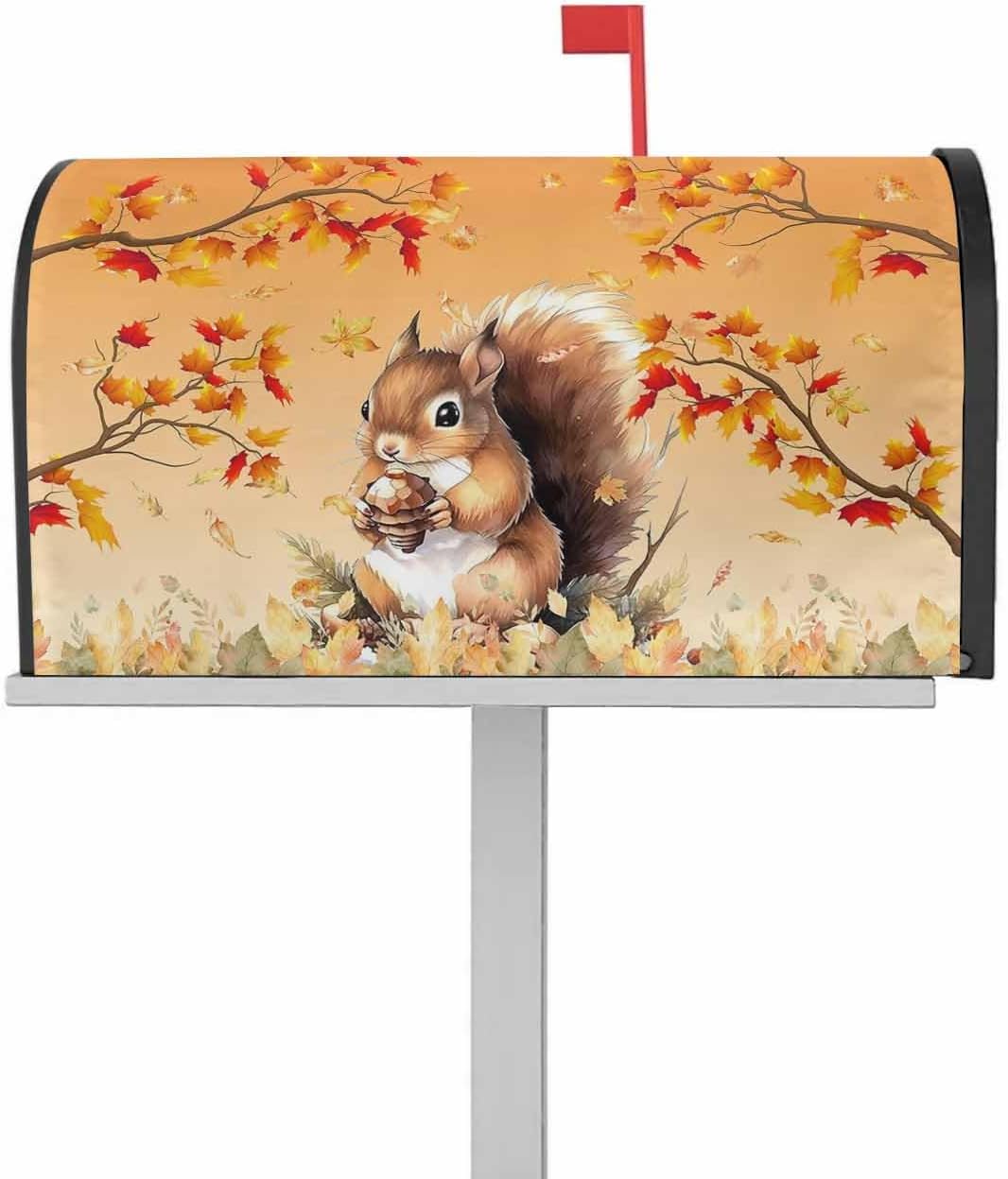 Christmas Magnetic Mailbox Covers Standard Size 21x25 Inch, Red Snowman Snowflake Winter Xmas Mailbox Wraps Mailbox Post Cover Red Buffalo Plaid Mailbox Decor for Outside Garden Yard