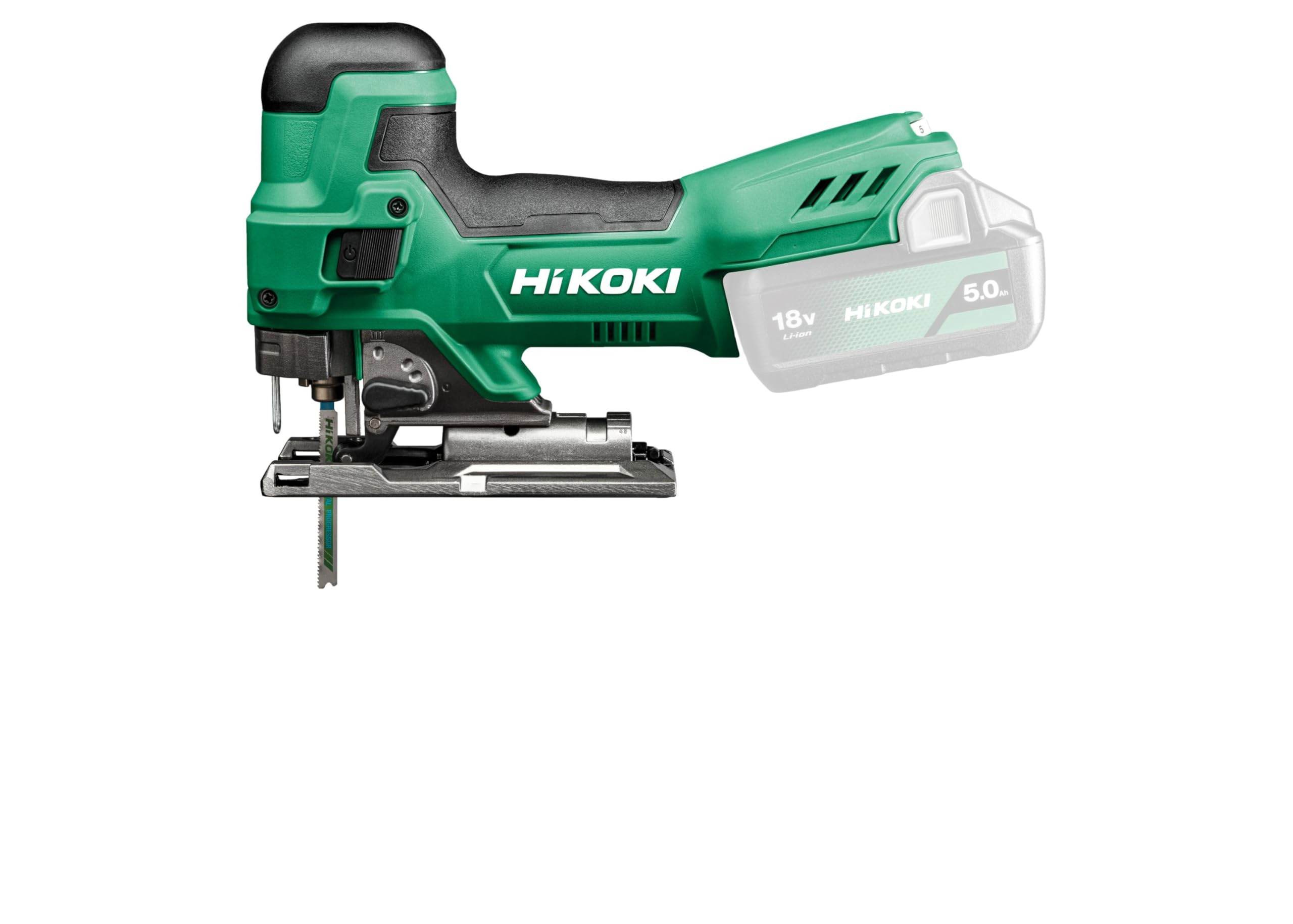 HiKOKI CJ18DBW4Z 18V Cordless Barrel Grip Jigsaw - 135 mm Cutting Capacity for Accurate cuts, Body Only in Carton Box