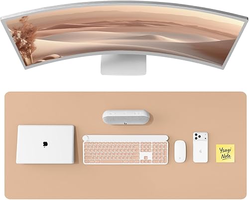 Miniatura 16 de YSAGi Protector de escritorio de cuero, tapete de oficina, alfombrilla grande para mouse, secante antideslizante de cuero PU, escritorio