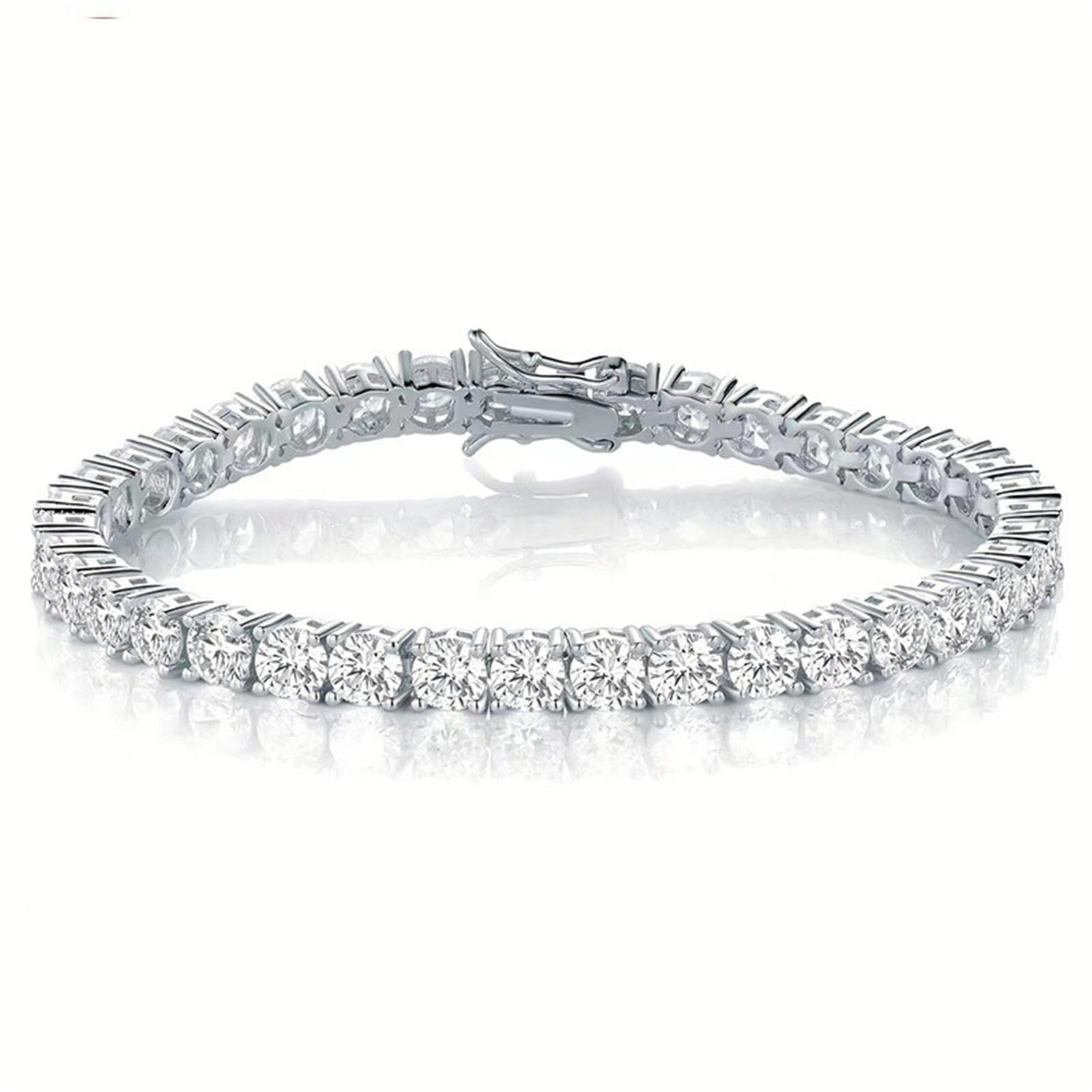 Bracelet de tennis plaqué argent S925 : bijou unisexe pour rehausser un style habillé en soirée - 7