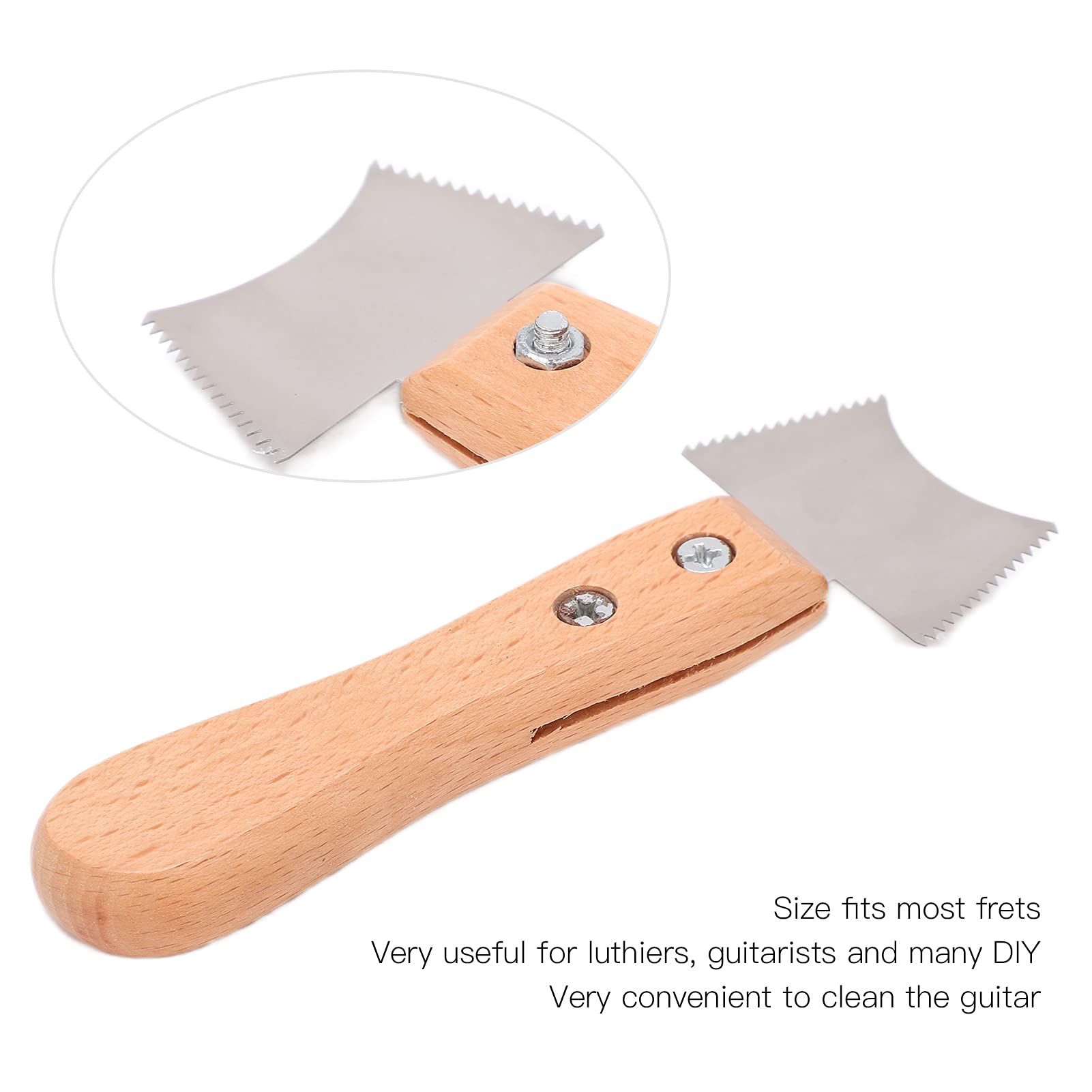 Guitar Slot Saw Blade, Frets Cleaning Knife, Beech Handle, Ideal for Music Instrument, Convenient Time saving (M02835)