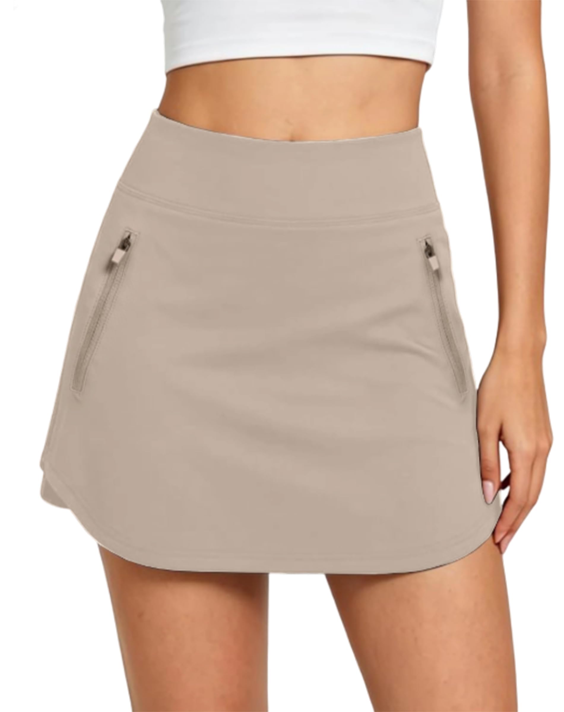 Jhsnjnr Falda de tenis para mujer con bolsillos con cremallera, corta, atlética, de cintura alta, para golf, ropa activa, faldas de verano