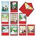 Assorted Boxed of 10 'Holly Jolly Rice Cakes' Funny Merry Christmas Cards w/ Envelopes - Happy Holidays and Seasons Greetings - A Variety Assortment Box of 1 Card Each of 10 designs A5557XSG-B1x10