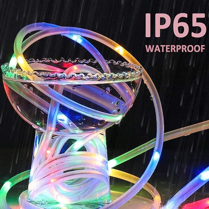 Solar Guirnalda Manguera, Interior y Exterior Luz Cadena con control remoto,Luces de Cuerda Impermeables,LED luz cadenas para bodas,fiestas y Navidad,Luces de Navidad (Multicolor, 52M/171ft 500LED)