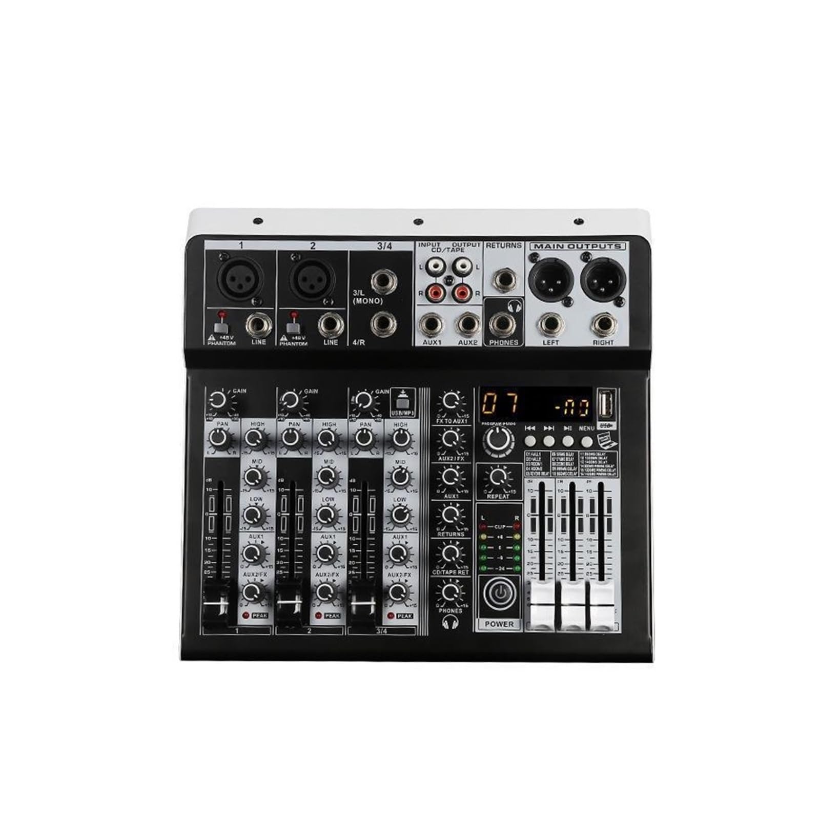 Mixer audio, Mixer audio 2x ingresso stereo mono 4 canali console di missaggio digitale for DJ studio sta performance per karaoke in studio