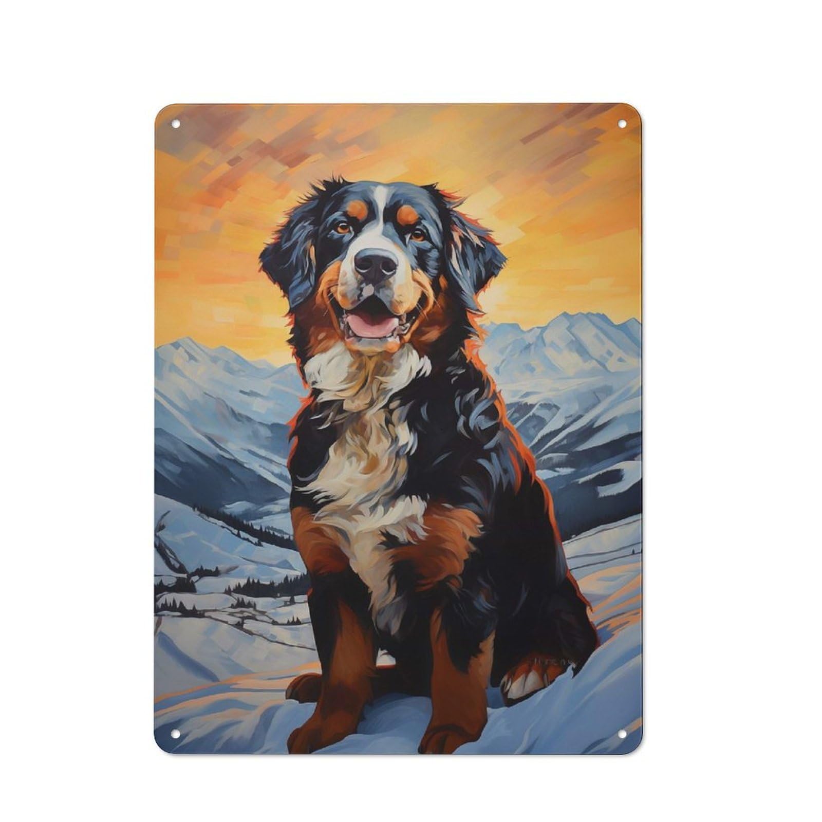Junmoney Style-11 Bernese Mountain Dog Vintage Tin Wall Plaque 40X30cm For Hobby Room Or Studio, A Decorative Metal Sign For Hobby Rooms And Studios