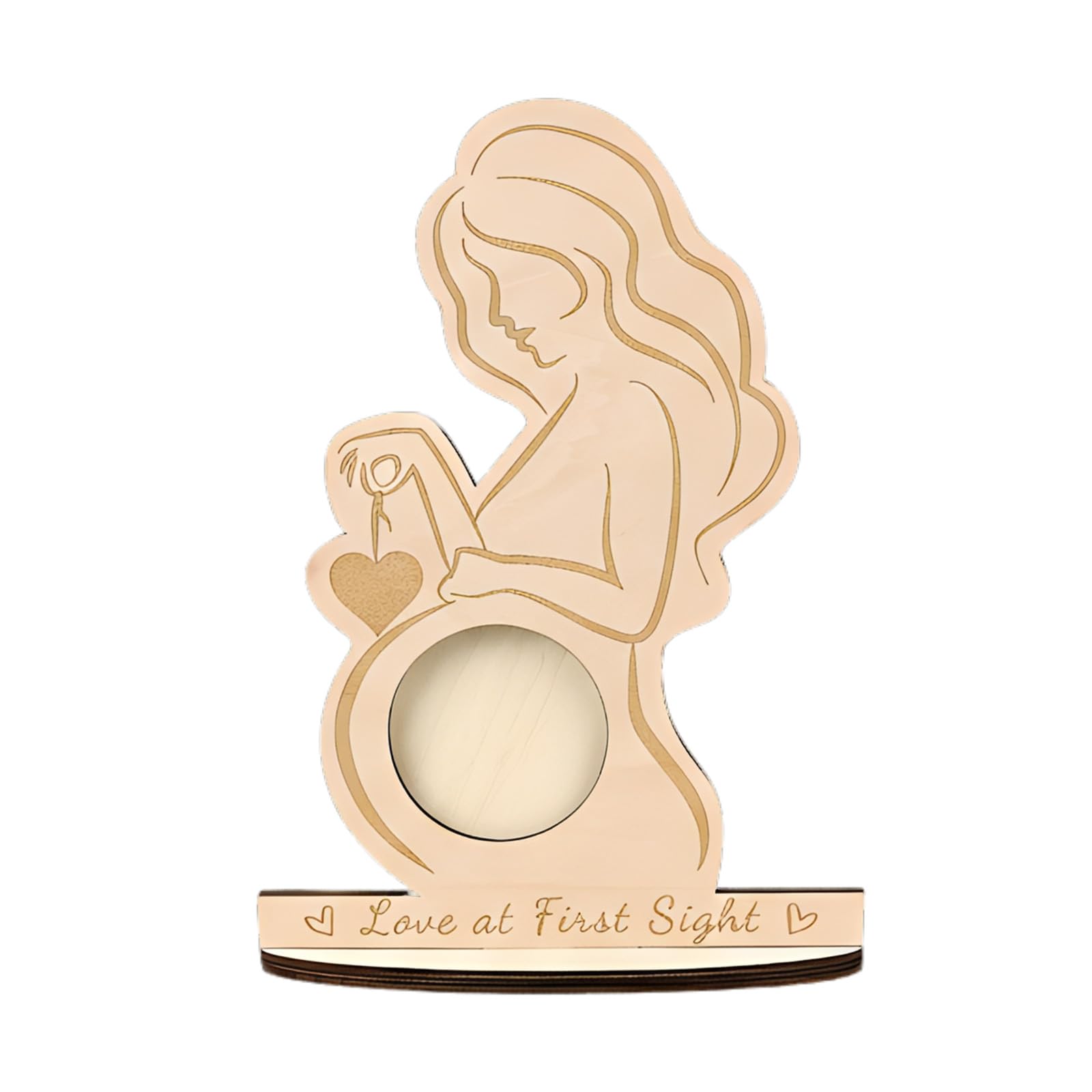 BAUCH Marco para Foto de Ecografía Embarazo, Marco de Madera Love at First Sight, Regalo para Mujer Embarazada, Soporte de Recuerdo de Bebé