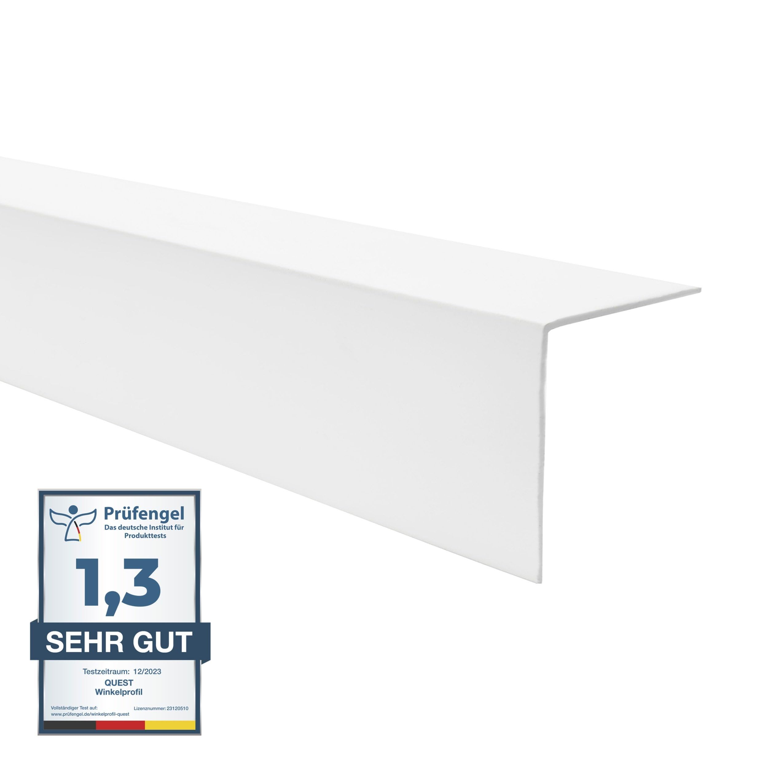 Quest Profilo angolare di protezione in PVC - Senza nastro adesivo - Barra angolare e protezione degli angoli - 35 x 18 mm - 200 cm - Bianco - 4