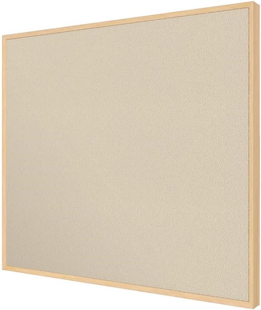 Pemberly Row Fabric Bulletin Board, 2' x 3', Guilford of Maine Frolic Beige, Fade-Resistant and Durable Material, Maple Wood Frame, Modern Design, Communication Tool for Office or Home Use