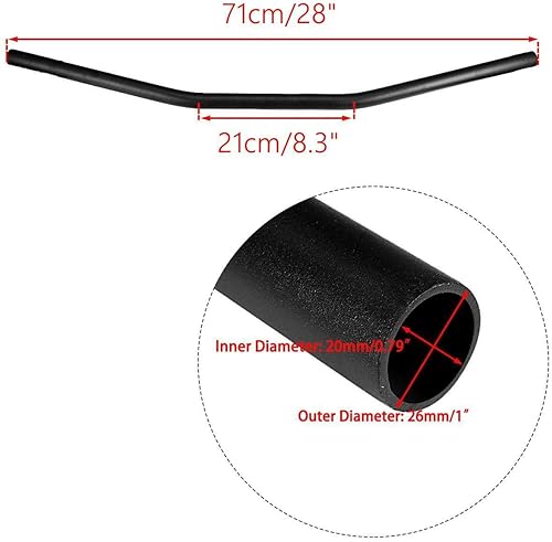 Miniatura 2 de INNOGLOW Manillares de motocicleta de 1 pulgada y 1.024 in, barra de mano personalizada para Dirt Bike/Street Bike/Naked Bike/Chopper/Bobber/Cafe