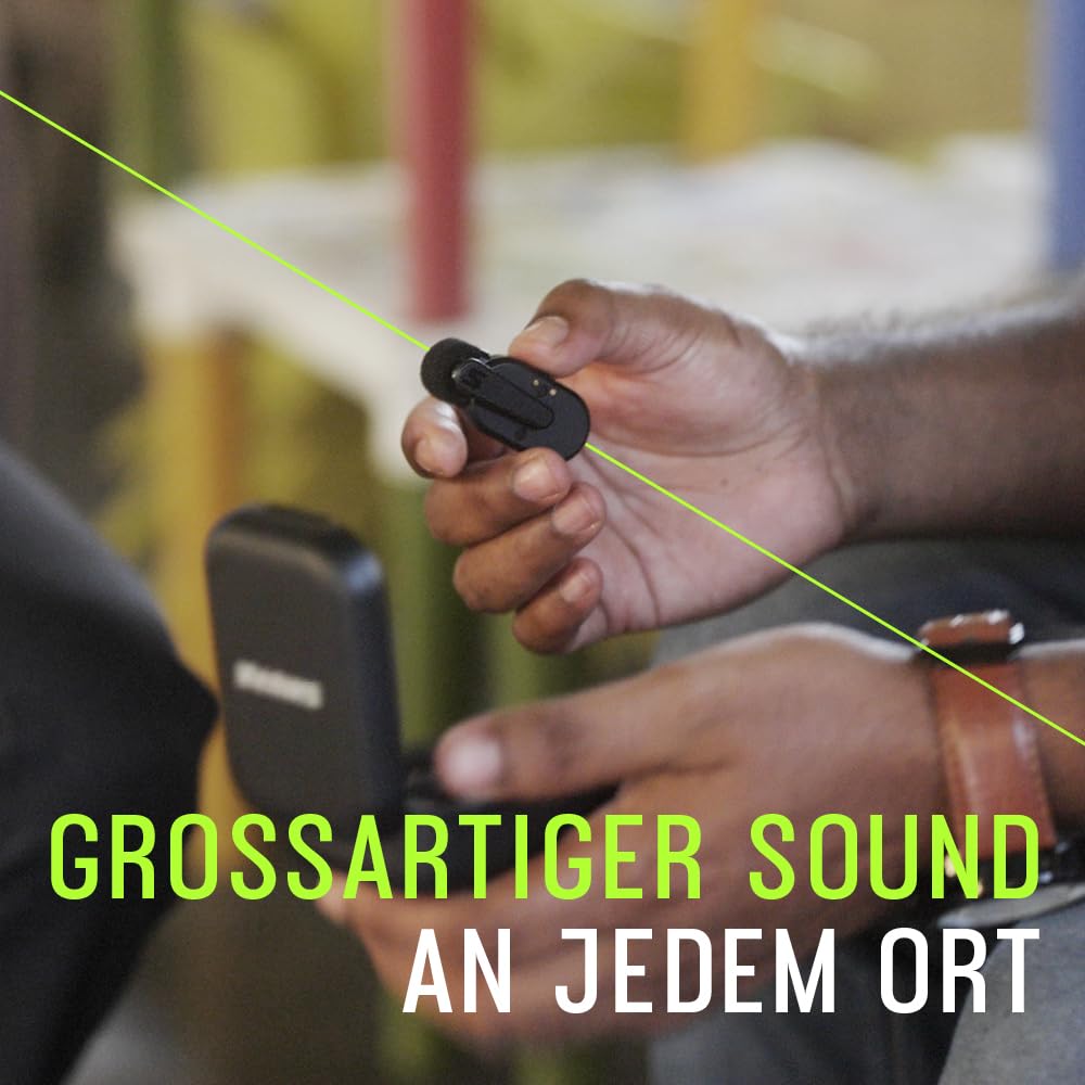 Shure MoveMic Two-Professonelle Funk-Ansteckmikrofone für iPhone & Android, 2 Bluetooth Mini Mics, 24 Stunden Ladezeit, Schnelles Setup, IPX4, Kompakte & tragbare Ansteckmikros (MV-TWO-Z6)