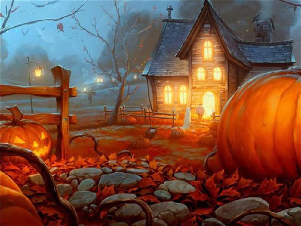 HEIBAGO Diavolo di Halloween Diamond Painting Adulti, 5D Zucca Diamond