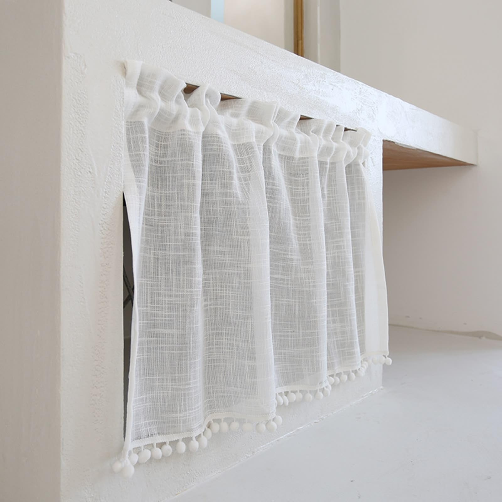 Cortina corta rústica KnSam de 90x130 cm ideal para iluminar cocinas y comedores con suavidad
