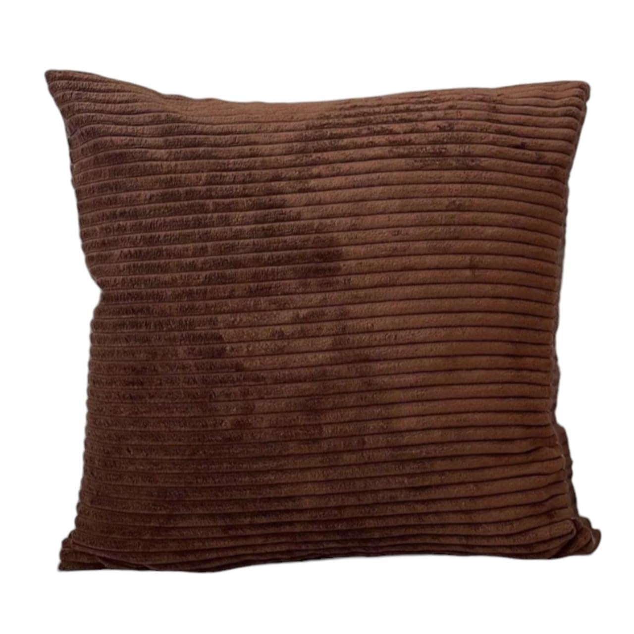 Seechoo Corduroy Cushion Covers, Set of 2, 45 x 45 cm, Striped, with Invisible Zipper, 18 x 18 Inch (Brown) - Image 3