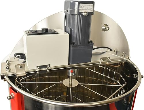 Miniatura 2 de BEE-HE2MOT HE2MOT - Extractor motorizado de 2 marcos de apicultura 304 de acero inoxidable con soporte eléctrico de 110 V, promedio