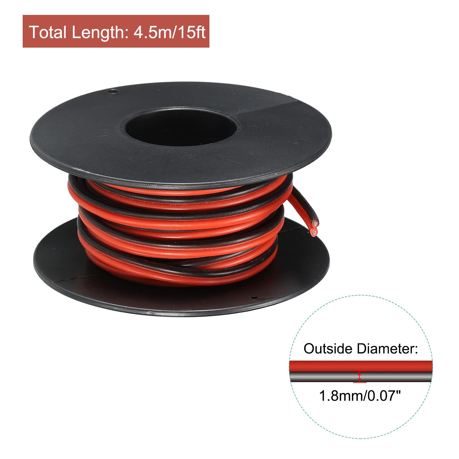 Cable Eléctrico De Silicona De 20 Awg, 2 Colores (23 Pies Cada Uno