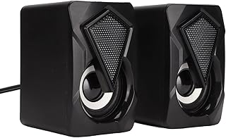 Computer Speaker, 5V USB Powered Portable Desktop PC Speakers with RGB Colorful LED Lights for Game Consoles, PCs, Laptops, Tablets, 3.5 Mm Headphone Jack, 40Hz-18KHz
