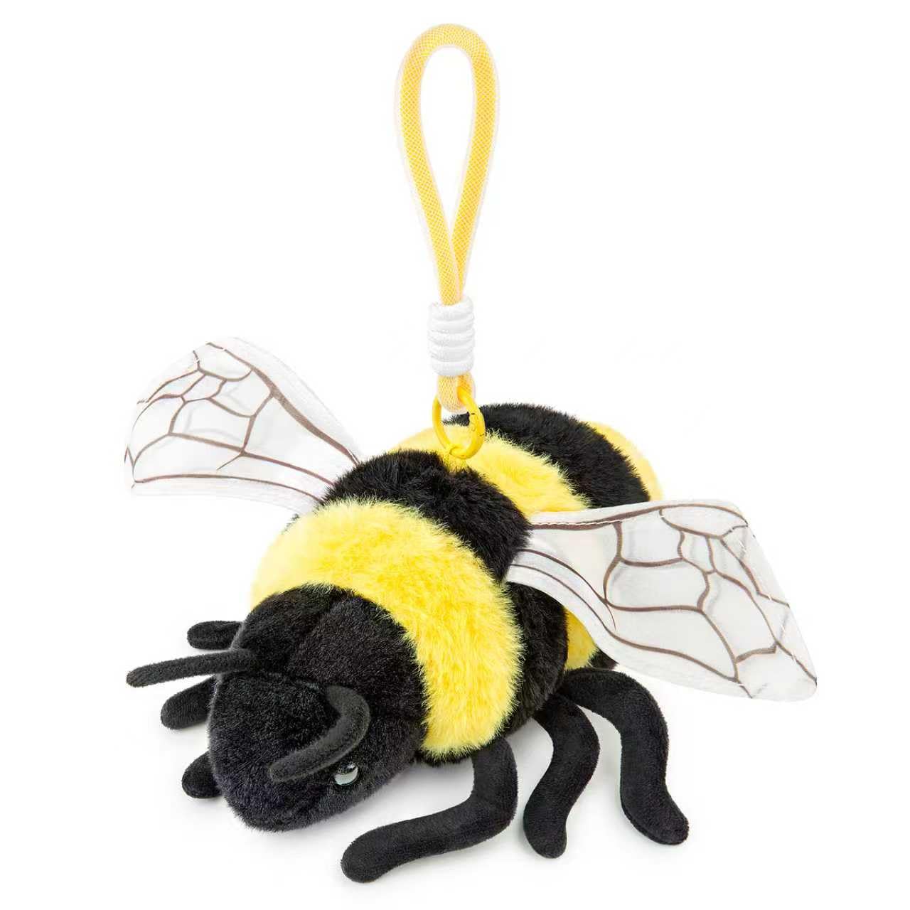 RLOMUTE Bee Plush Keychain, Soft Stuffed Animal Cute Keyring for Backpack
