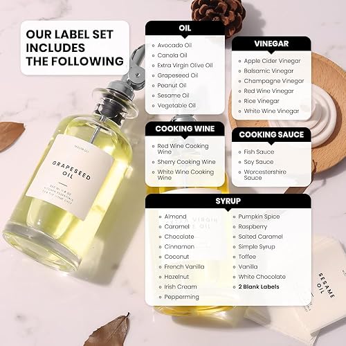 Miniatura 5 de Molimoli Botella dispensadora de aceite de oliva para cocina, dispensador de aceite con vertedor pesado, dispensador de botellas de vidrio para