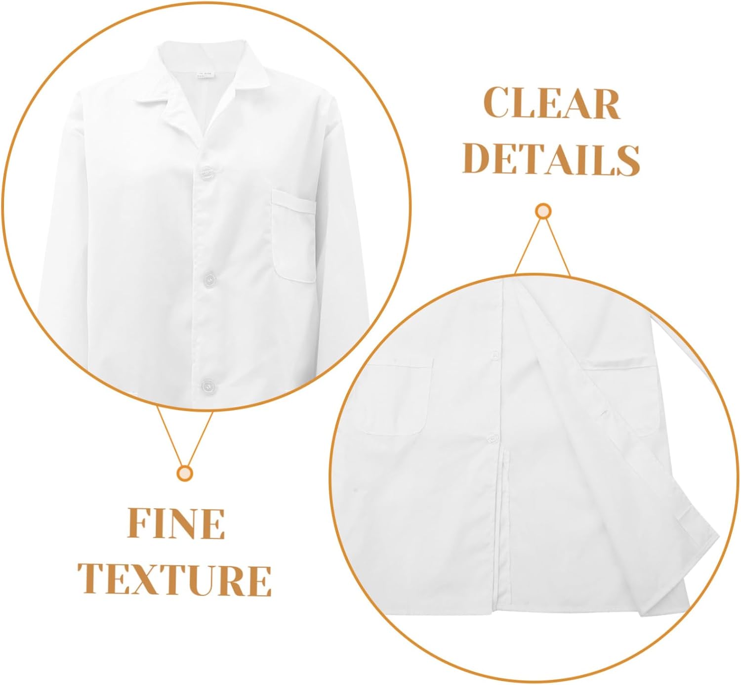 White Cotton Laboratory Coat for Doctors, Long Sleeve Xxl Adult