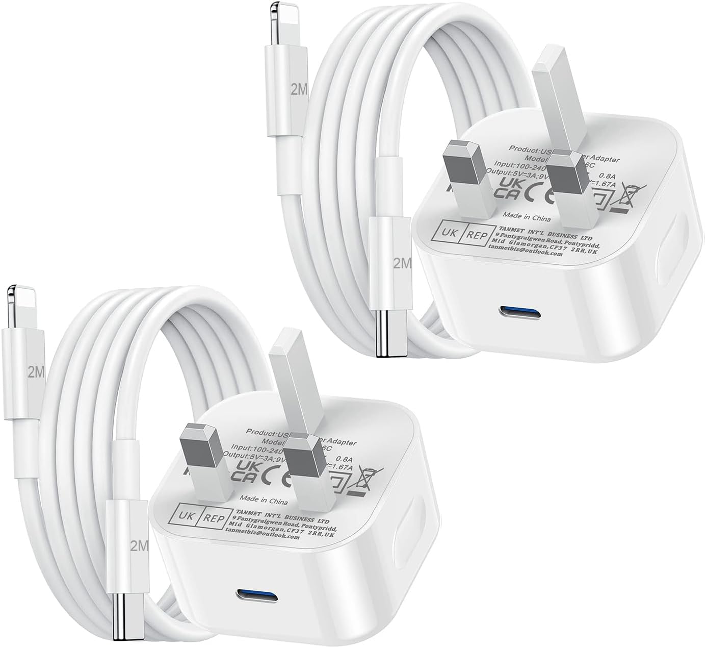 Product image of iPad Charger,2Pack USB C to Lightning Fast Charging Cable and Plug 25W Charge for New Apple i Pad Pro 9.7 10.5 12.9 inch 2nd Generation/Air 3rd/Mini 4 5th Gen/Pad 5th 6th 7th 8th 9th 2021/iPhone 14 13