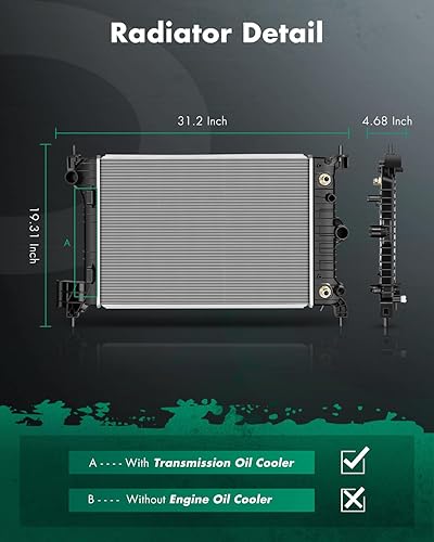 Vista 77 de SCITOO Reemplazo completo del radiador de aluminio para 1993-1998 para Toyota para T100 2.7L 3.0L 3.4L 2090 Radiador