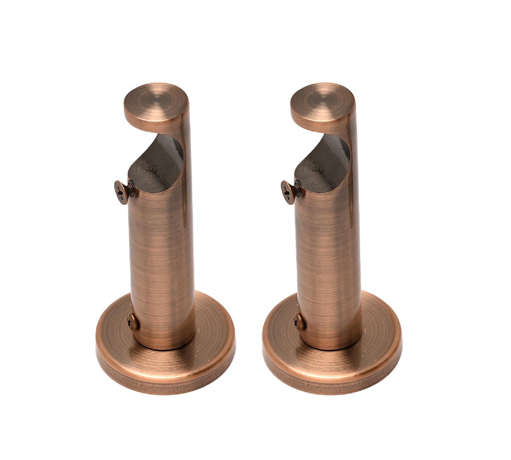 Lister Cartwright 28mm Curtain Pole Ends Metal Barrel Brackets with Adjustable Screws Antique Copper(Pack of 2)