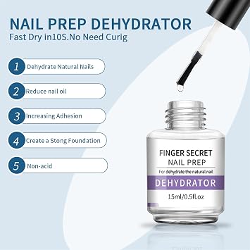 BEVINAS 15ml/0.5floz Nail Dehydrator for Gel Polish - Nail Prep Dehydrator for Press Ons - Ultimate Dehydrator for Nails - Enhance Your Nail Care Routine with Our Gel Nail Dehydrator