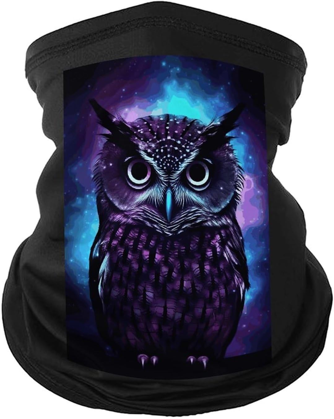 Purple Owl Face Mask for Men Women,Neck Gaiter Sunscreen Breathable,Face Cover for Skiing Fishing Hiking Cycling